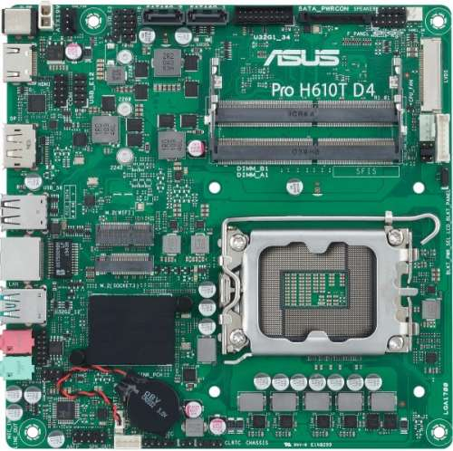 ASUS випустила Thin Mini-ITX плату Pro H610T D4-CSM для процесорів Intel LGA1700